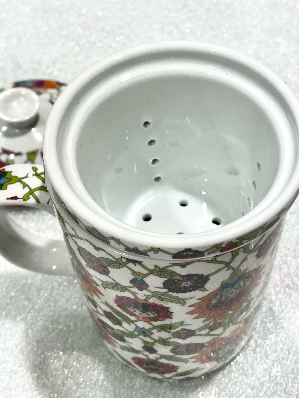 3-pc World Market Teacup, Loose-Leaf Infuser, and Lid 6” Combo | 12 oz. | Boho
